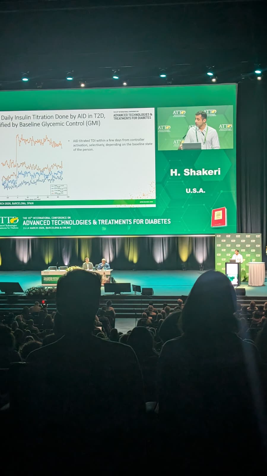 Dr. Heman Shakeri delivering a plenary talk at ATTD 2026 in Barcelona